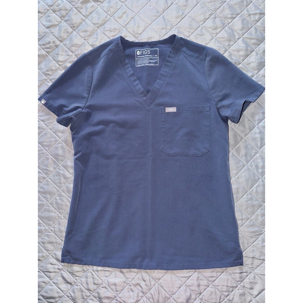 Figs Catarina Top Women's Scrub V-neck Navy Blue Sz Xsmall